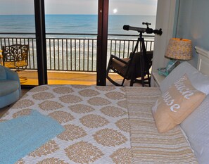 Master Bedroom with beach view from King size bed. 