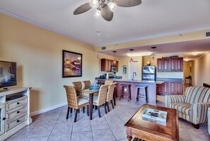 Dining area and kitchen
