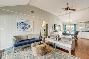 Top-Level Living Room with Deck Access