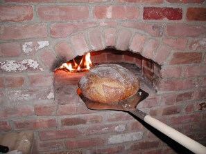 Wood-fired Bread and Pizza Oven for cooking on fall, winter or spring days