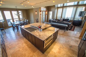 Kitchen w large island for gathering