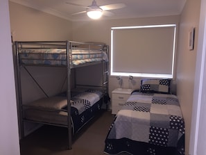 Second bedroom with bunks and built in robe