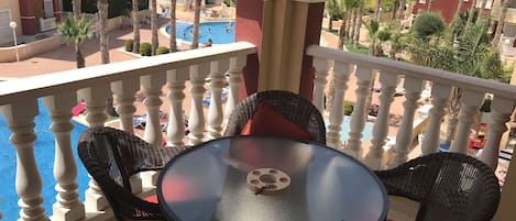 Balcony over looking the pools