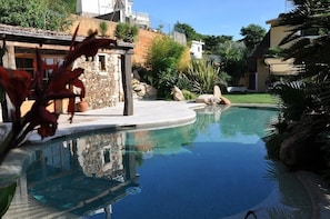 Lagoon-style pool in award-winning garden