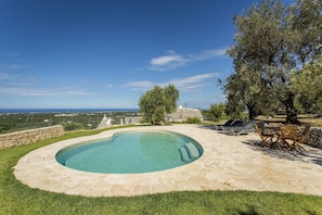 Private pool with panoramic views of the sea