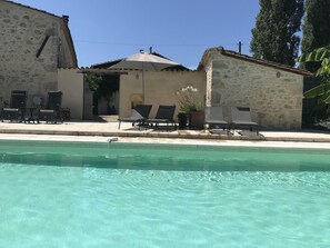 Relax by the stunning salt water pool