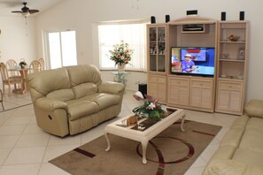 Lounge with 'Smart TV'.