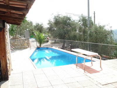 Apartment in villa in countryside with pool, sea at 15km