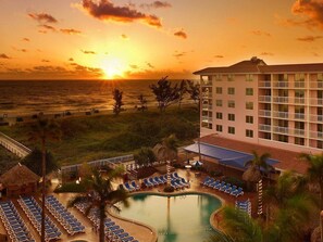resort at sunset