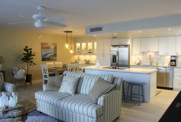 Everyone has a view with open concept-Living room, Dining room and kitchen