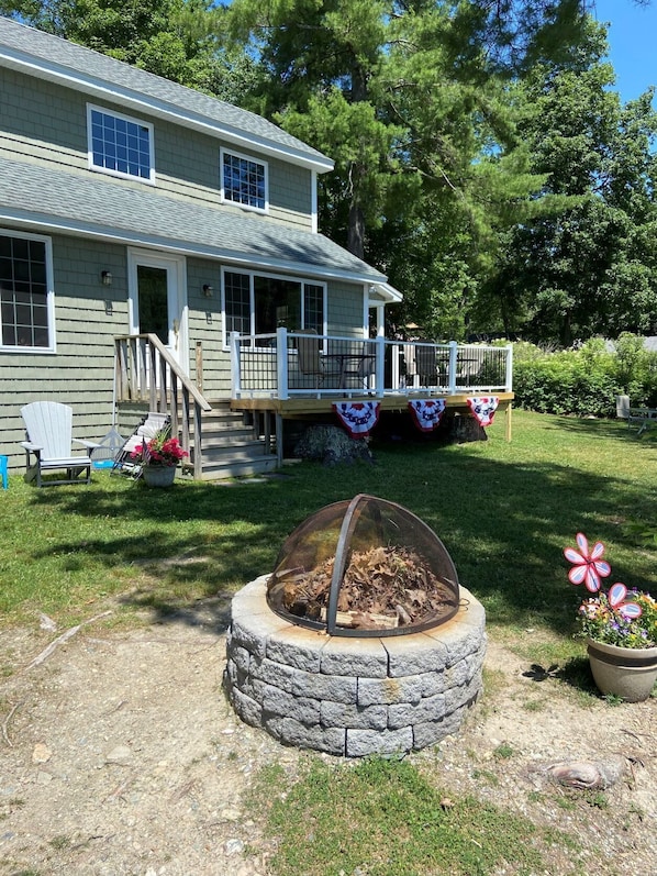 New Fire Pit  Owners Supply some firewood.