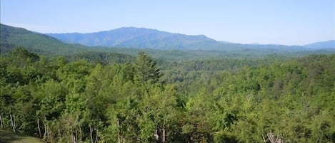Incredible view of Mt. Leconte in Smoky Mountain National Park from our balcony.