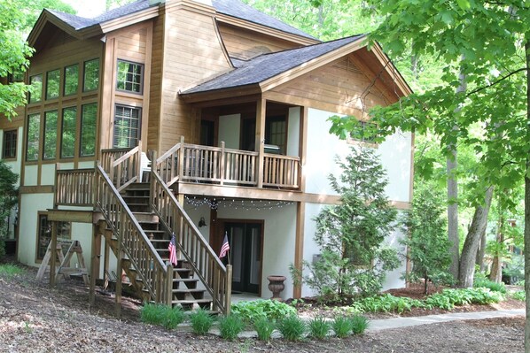 View of the side/back of our Boyne home.  Three levels to enjoy!