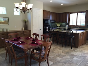 Dining room and kitchen