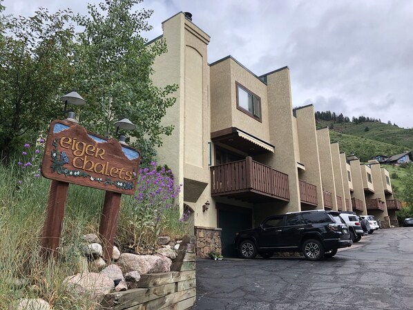 Entrance to our private 14 townhome “Eiger Chalet”