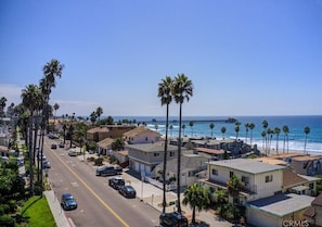 view from the 4th floor roof top deck towards the Oceanside pier