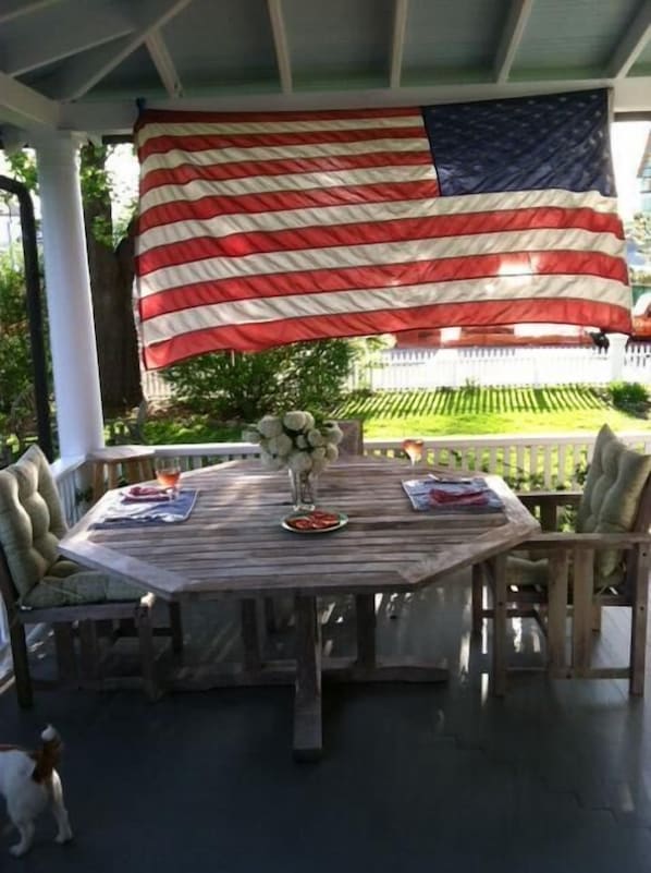 Great wrap around patio with nice breezes and sunset views.