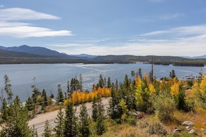 View of Trail Ridge Marina and Shadow Mountain lake from upper deck