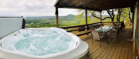 Soak in the hot tub after a long hike. You'll never get tired of the views!