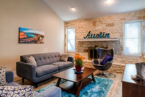 Fun Austin themed mid century decor