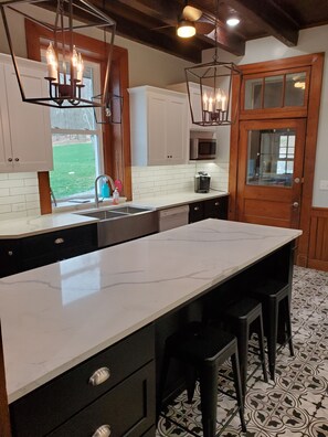 Kitchen with seating at the island