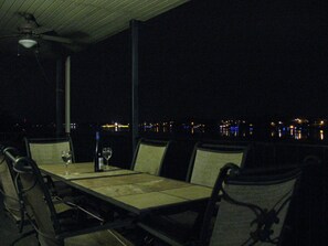 At night the lights from homes and docks create a beautiful and romantic view.