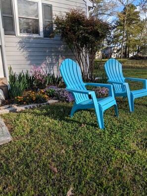 Chairs in front to enjoy sunrise. 