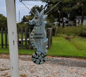 Mystic Seahorse driveway sign. 