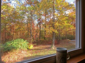 Morning coffee in the fall 