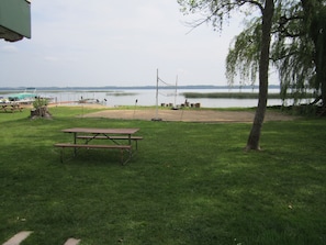 Lakeside sand volleyball court