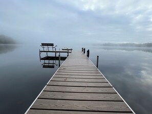 Nice 32ft pier & swim raft. Canoe provided. Boat rentals thru local marinas