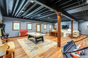 Large game room with activities for all ages