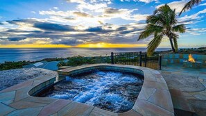 soak up the last sunset rays in the hot tub