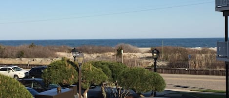 View towards the beach from deck