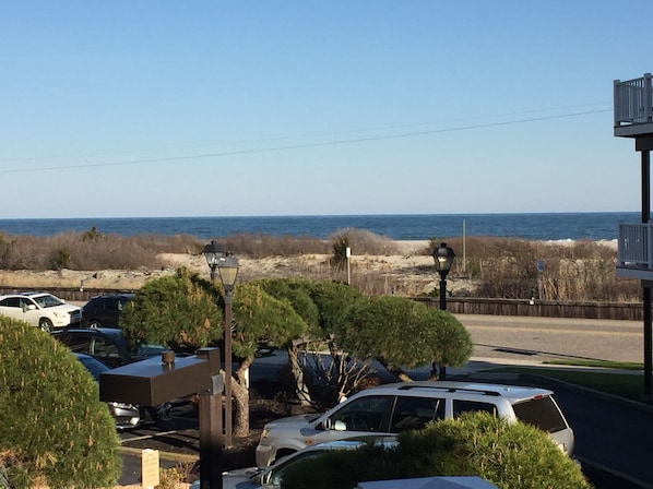 View towards the beach from deck