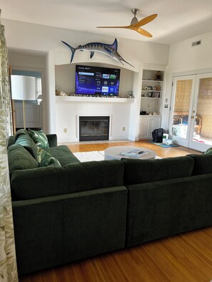 View of entry doors from living room