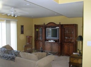 Family Room.  Cable TV and Wifi.  Side door exits directly to pool.