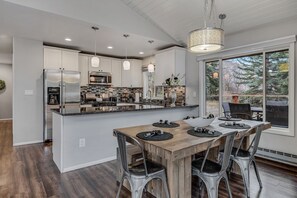 Enjoy home-cooked meals with friends and family. Seats 8, extra chairs on site