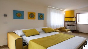 Casa Mariandre A living area with double sofa bed holiday accommodation sorrento