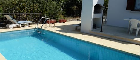 Bellapais Villa pool with Bellapais Abbey View