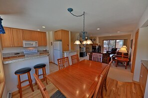 Main floor dining into living
