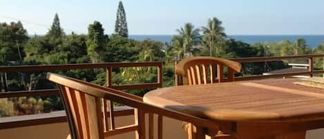 View from the lanai. The perfect place to enjoy your morning Kona Coffee!