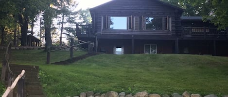 View looking to the lodge from the lake. 