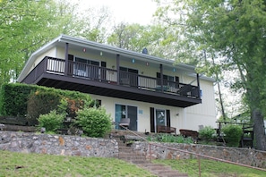 Front of house, faces the lake.