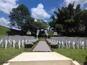 Outdoor banquet area