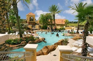Waterpark Resort with waterslide, lazy river, spa, golf and more! 
