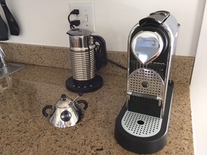 Nespresso Machine & Aeroccino milk frother (capsules provided)