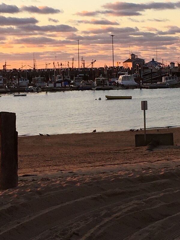 Provincetown Harbor at sunset just down the street
