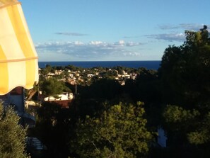 Our beautiful sea view. The sea is 12 mins walk away