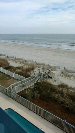 Beach walk over from pool.